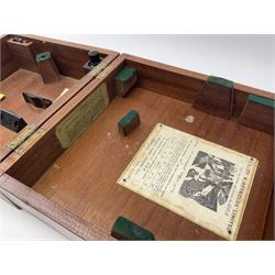 Henry Hughes & Son Ltd. sextant with black crackled finish, brass and silvered graduated arc and various coloured glass filters, serial no.60818, in fitted mahogany carrying box bearing Lilley & Reynolds Ltd. certificate dated 1962 W26cm