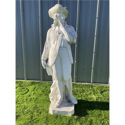 Cast stone painted garden figure - The Thinker - THIS LOT IS TO BE COLLECTED BY APPOINTMENT FROM DUGGLEBY STORAGE, GREAT HILL, EASTFIELD, SCARBOROUGH, YO11 3TX