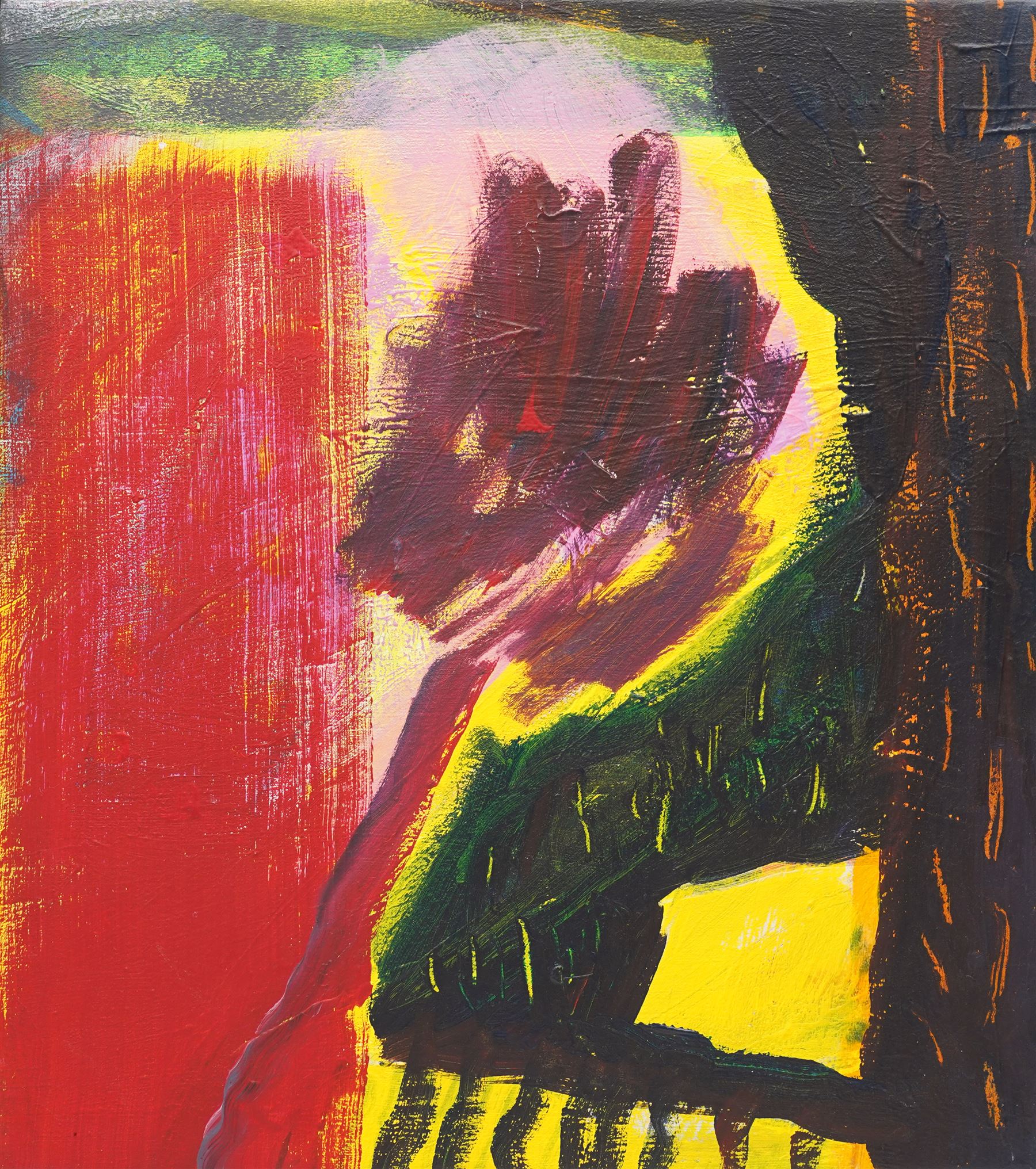 Gillian Ross Kelsey (British 1935-2025): Abstract Tree, acrylic on canvas unsigned 46cm x 41cm