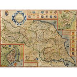 John Speed (British 1552-1629): 'The North and East Ridings of Yorkshire', 17th century en...
