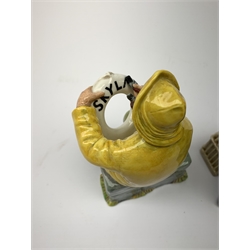 Two Royal Doulton figurines,  The Boatman HN2417, and Shore Leave HN2254, each with green printed mark beneath.