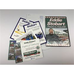 Four Atlas Editions 1:76 scale Special Edition Collector's Models of Eddie Stobart vehicles with paperwork; and another by Corgi No.59516; all mint and boxed; together with an Eddie Stobart DVD (6)