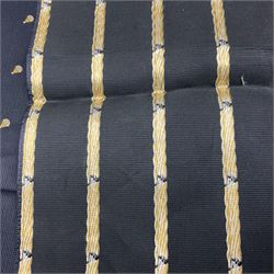 British SOE scarf/cravat woven with rows of small parachutes on a navy blue ground 74 x 76cm