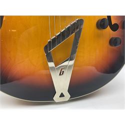 Gretsch G2420/ABB semi-acoustic guitar with three-tone sunburst finish, serial no.IS191201597, L107cm overall; in original hard carrying case dated 2019.