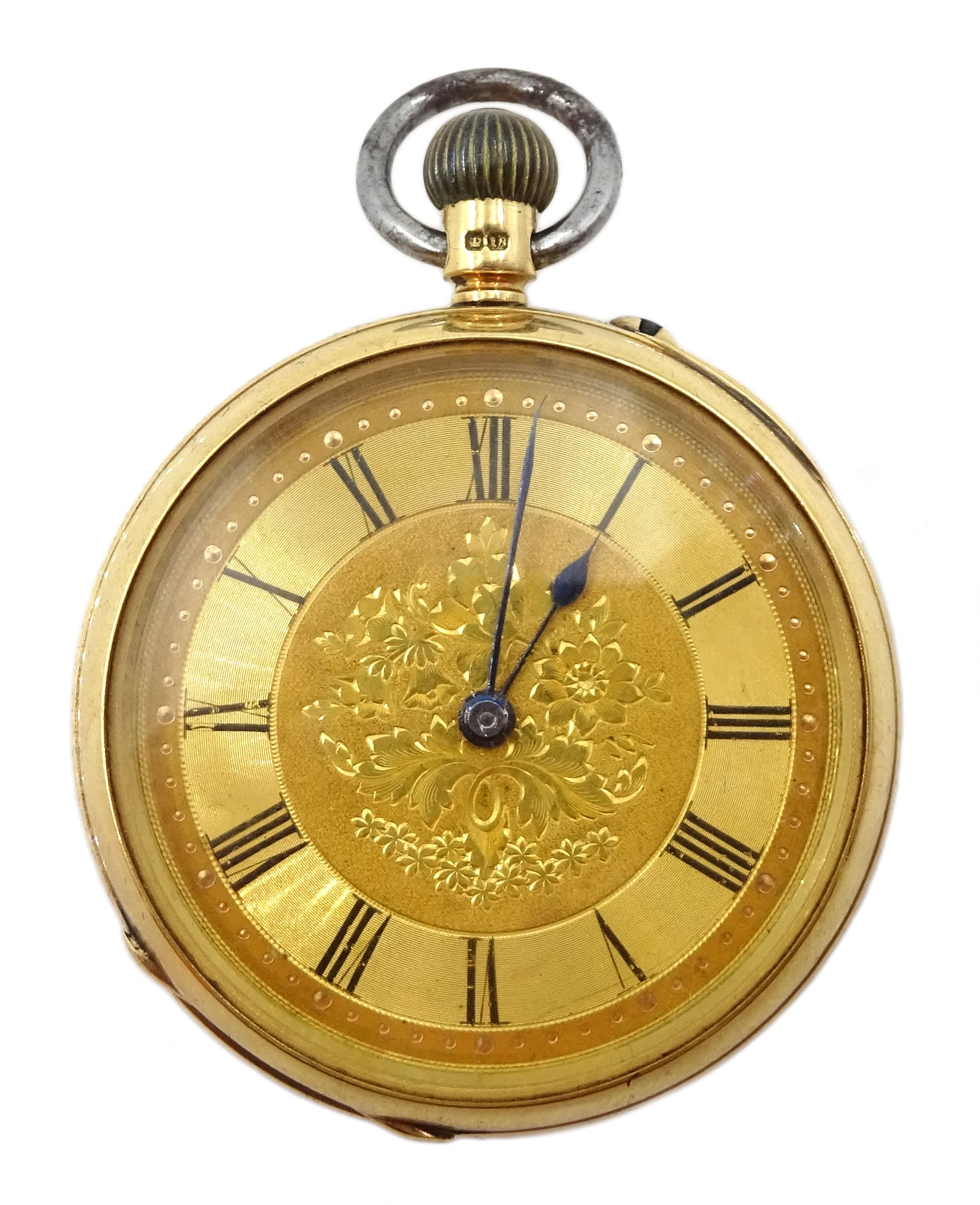 Victorian 18ct gold ladies pocket watch, top wind by Samuel Sharpe, Retford No. 136940, case