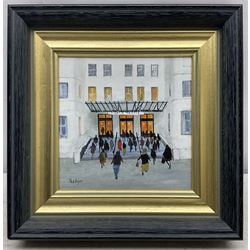 Janet Ledger (British 1931-): 'Embassy Theatre' London, acrylic on board signed 14cm x 14cm 
Provenance: with The Linda Blackstone Gallery, Pinner, label verso