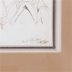 Swiss/French School (19th century): Donkey Heading to Market and Figural Studies, three ink sketches, one indistinctly signed and inscribed, max 17cm x 11cm (3)