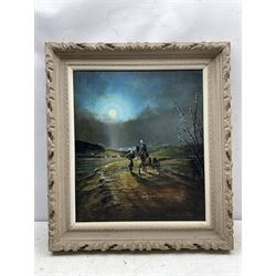 K Sato (Japanese 20th century): 'End of Day', oil on canvas signed and titled 52cm 44cm 
Provenance: purchased by Andrew D Sakellariou, Yokohama Xmas 1956, inscribed on stretcher