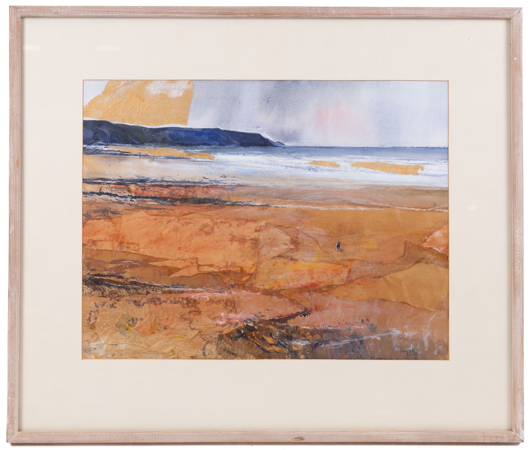 Kurt Jackson (British 1961-): 'Widemouth Bay I', mixed media signed and dated May '88, titled on label verso 35cm x 46cm 
Provenance: with Pelter Sands Fine Paintings, label verso