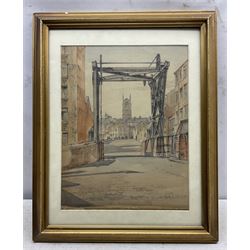 Kenneth Holmes (British 1902-?): 'Quay Street', watercolour signed and titled 37cm x 29cm 