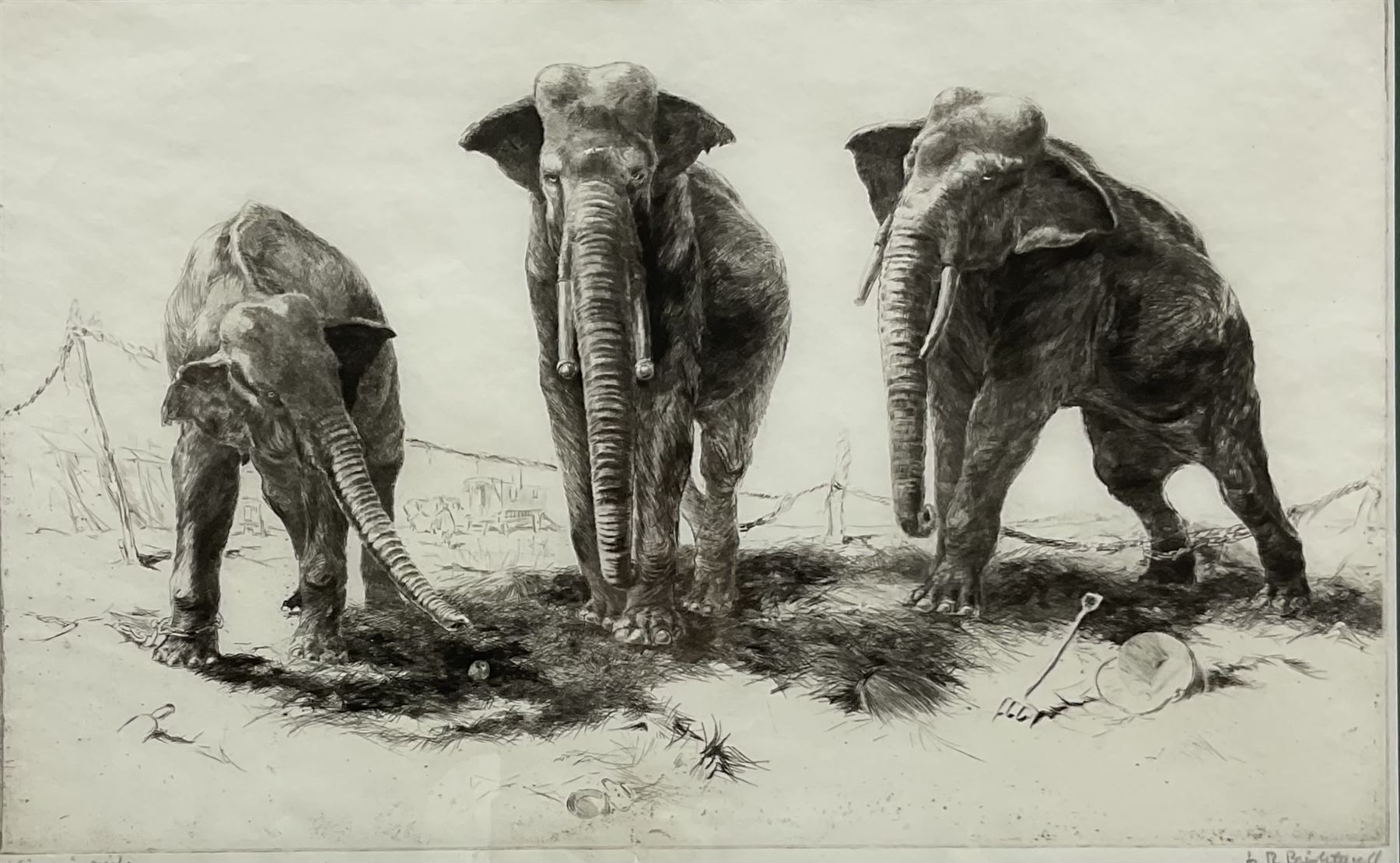 Leonard Robert Brightwell (British 1889-1962): 'Kings in Exile', drypoint etching signed and titled in pencil pub. James Connell & Sons 24cm x 38cm