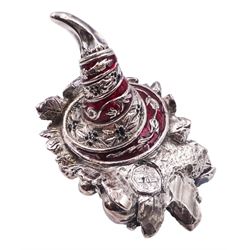 Italian Magrino silver filled model of a fruiting cornucopia, marked Magrino, W8cm