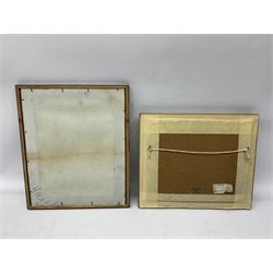 English School (20th century): Westaby Sheriff Hutton Cow and Calf, oil on board signed and dated 1991 together with a chalk portrait of a horse max 25cm x 19cm (2)