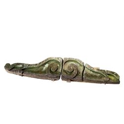 Late 18th century stone garden arbour pediment