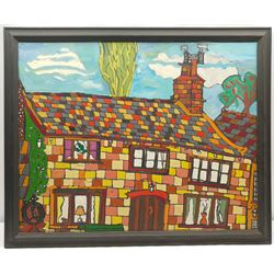 Adam Raven (British 1952-2006): Suburbia, impasto oil on canvas signed verso 60cm x 75cm