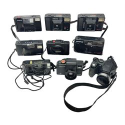 Four Olympus cameras, to include AF10 Su