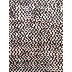 Northwestern Persian Bottehmir hand-knotted rug, ivory field with an all-over design of boteh motifs arranged in diagonal rows within multiple borders and a primary madder red field with stylized vine and flowerhead motifs, 320cm x 214cm 