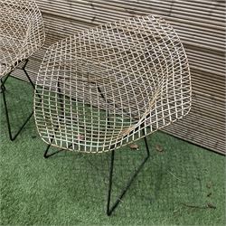 Pair of 1960's lounge chairs after Henry Bertoia diamond design  - THIS LOT IS TO BE COLLECTED BY APPOINTMENT FROM DUGGLEBY STORAGE, GREAT HILL, EASTFIELD, SCARBOROUGH, YO11 3TX