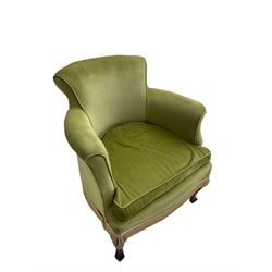 Early 20th century upholstered tub shaped armchair