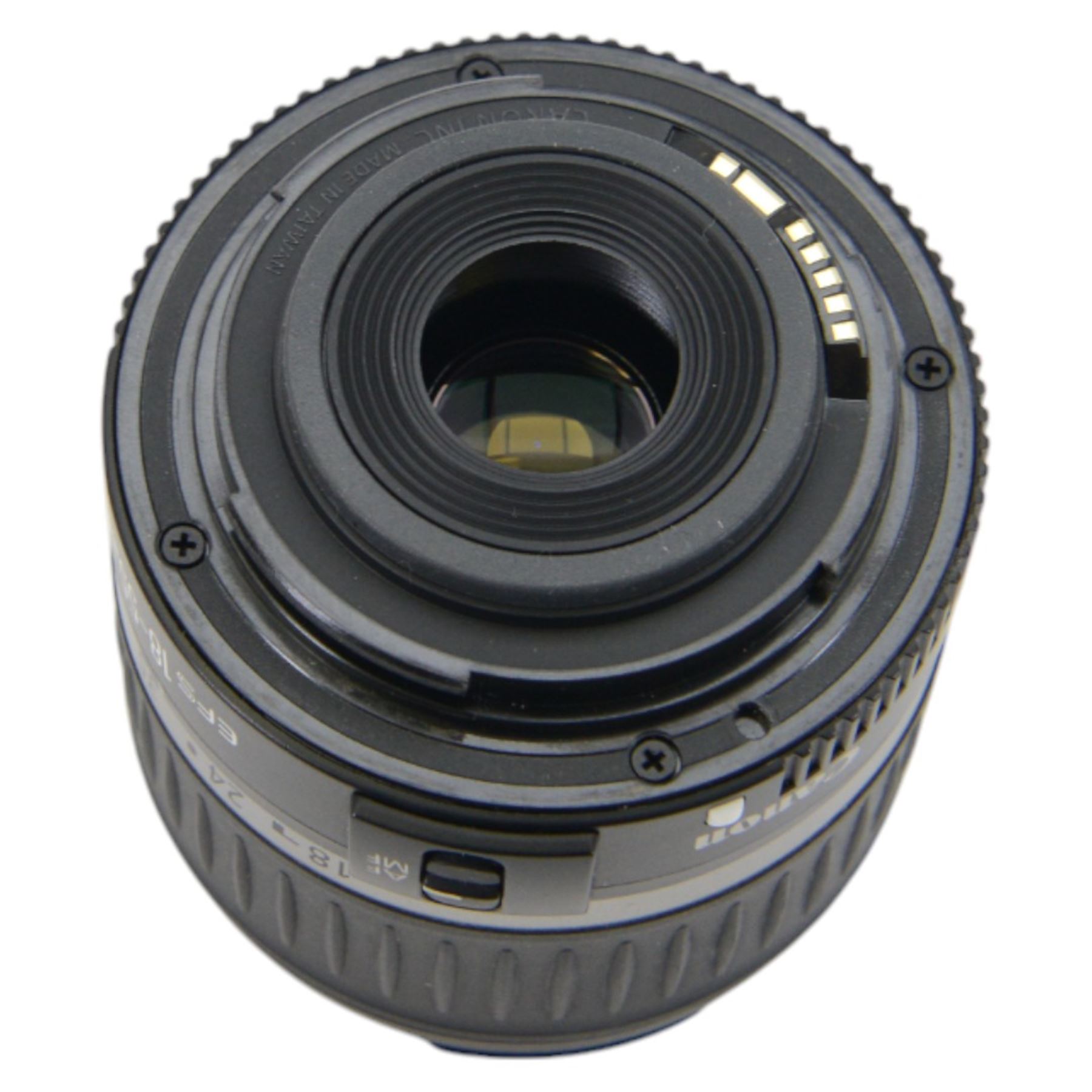 Four Canon camera lenses, comprising EF 50mm 1:1.8 lens serial no. 70896512, boxed, two zoom EF-S 18-55mm 1:3.5-5.6 IS lenses serial nos. 2040537810 and 6462009965 and an EF-S 55-250mm 1:4-5.6 lens serial no. 67007517