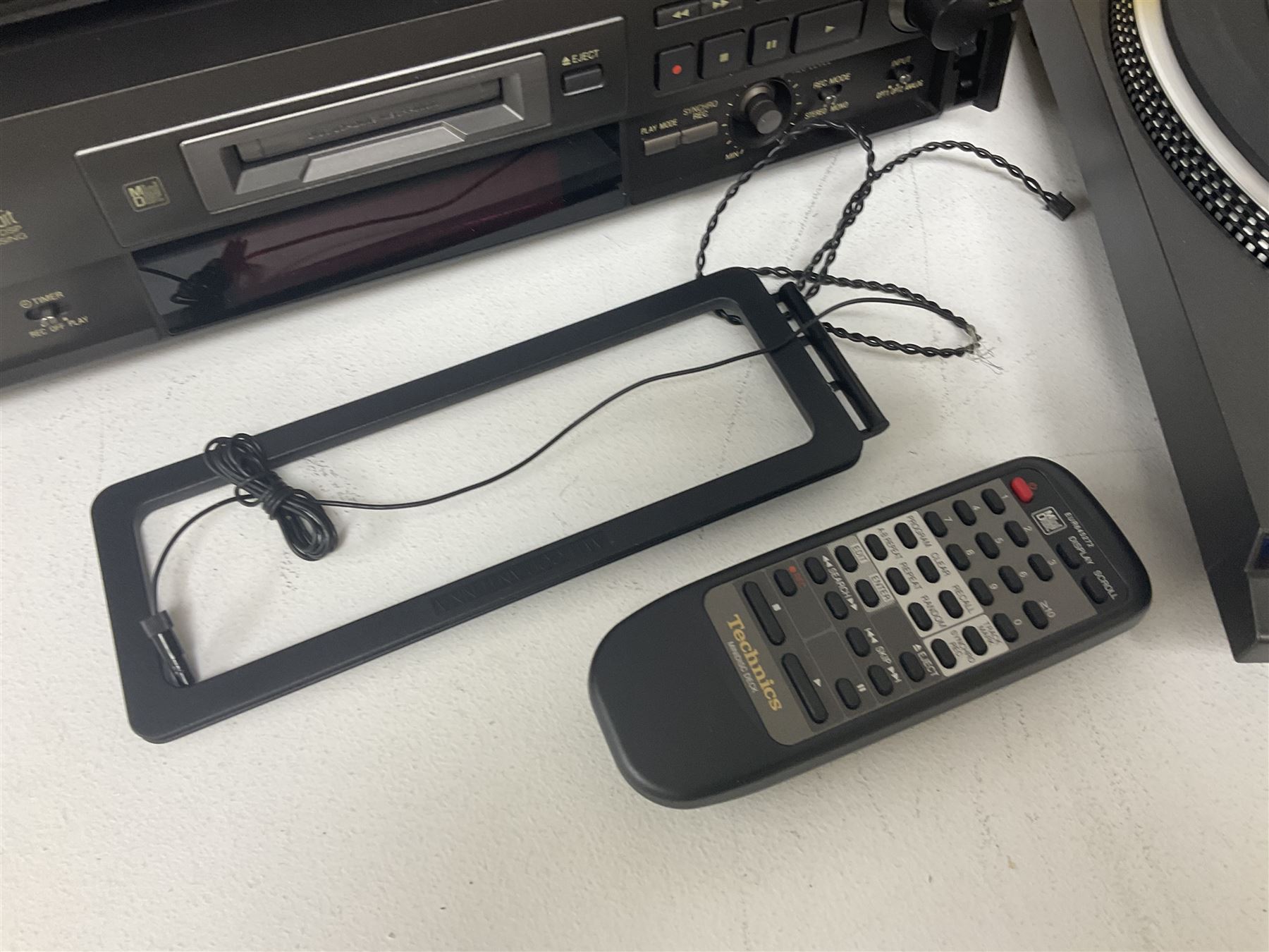 Hi-Fi equipment including Technics turntable SL-BD22D, Stereo Integrated Amplifier SU-A700MK3, Compact Disk Player SL-BD22D, with pair of Castle yew wood cased speakers