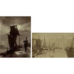 Frank Meadow Sutcliffe (British 1853-1941): Dock End Whitby, 19th cent. albumen print initialled and numbered 526 in the negative 12cm x 20cm (mounted); 'Sunshine and Shadow', 19th cent. albumen print signed and numbered 8 in the negative 19cm x 14cm (mounted) (2)
