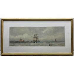 Frederick (Fred) Dade (British 1874-1908): 'Off the Tyne', watercolour signed and titled 22cm x 62cm