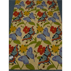  Pictorial Kashmiri hand stitched wool chain beige ground rug 178cm x 115cm  