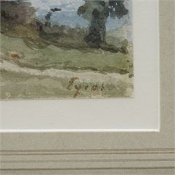 Henri Joseph Harpignies (French 1819-1916): 'Eyios' - Les Eyzies Landscape with River Vézère, watercolour signed titled and dated '9, 24cm x 15cm
Provenance: Thomas Agnew & Sons gallery label verso