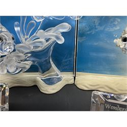Swarovski Crystal, Wonders of the Sea Trilogy: 'Eternity', 'Community' and 'Harmony', all with stands and plaques, H20cm