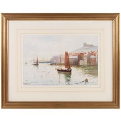 John Wynne Williams (British fl.1900-1920): View of Upper Harbour and Henrietta Street - Whitby, pair of watercolours signed 23cm x 34cm (2)