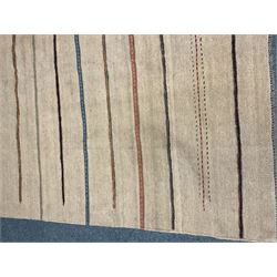 Shiraz Kilim beige ground rug, patterned stripes