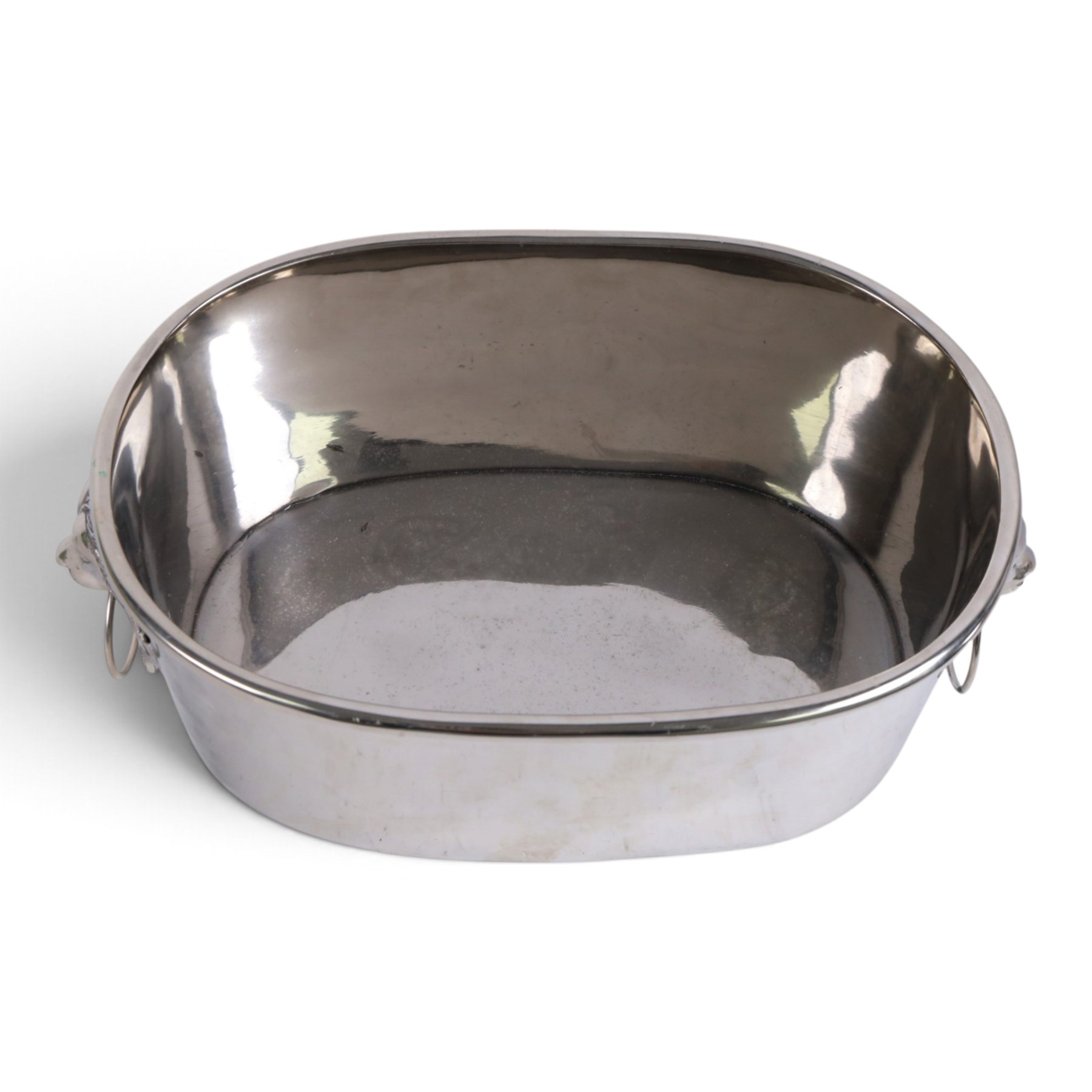 Contemporary ice bucket with lion mask handles, H16cm, L40cm