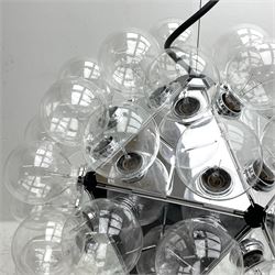 Achille Castiglioni for FLOS - 'Taraxacum 88 Suspension 1' polished aluminium suspension ceiling lamp housing sixty light bulbs