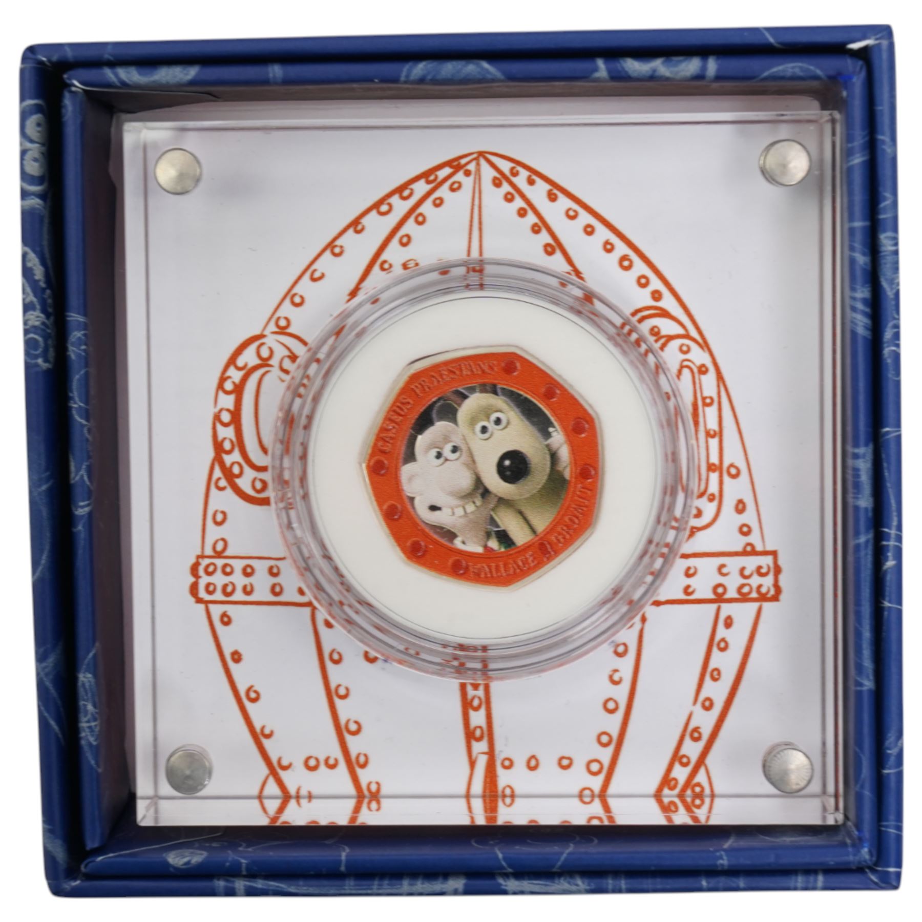 Five The Royal Mint United Kingdom silver proof coins, comprising 2017 one ounce Britannia, 2017 '100th Anniversary of the First World War' piedfort two pound, 2018 'Remembrance Day' piedfort five pound, 2019 'Remembrance Day' piedfort five pound, and 2019 'Wallace & Gromit' fifty pence