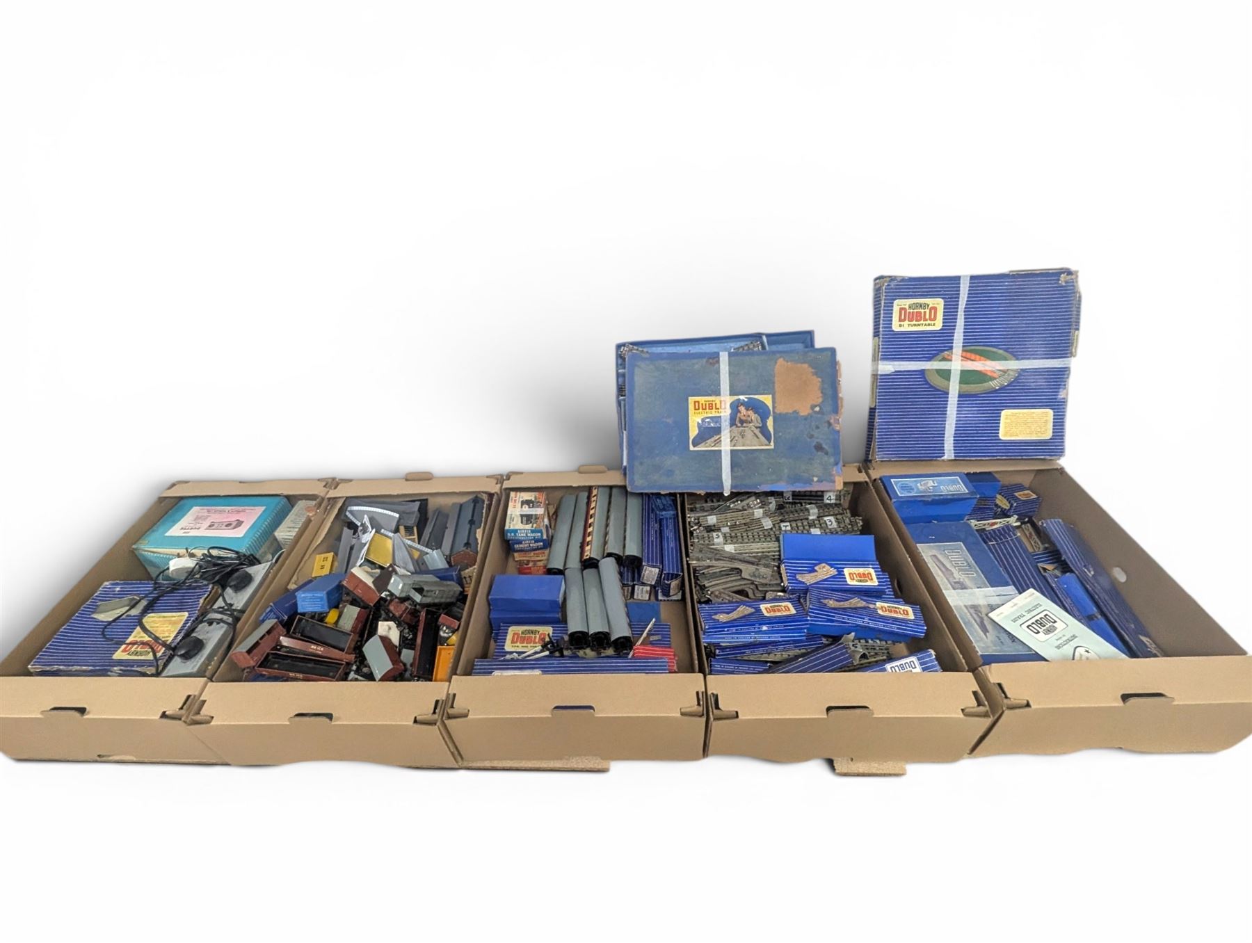 Collection of Hornby Dublo three-rail model railway rolling stock, track and accessories, some boxed