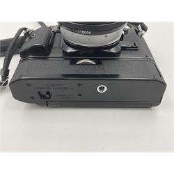 Canon A1 camera body, serial no 884847 with 'Canon FD 55mm 1;1.2 s.s.c' lens serial no 115005