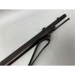 19th century .577/450 Enfield Martini Henry No.4 Mark 1 long lever rifle, dated 1887, the 82.5cm barrel with two barrel bands, ramrod under and bayonet fitting, original leather sling NVN 126cm RFD ONLY