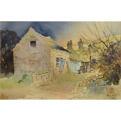  Graham Duckmanton (British 20th century): 'Autumn Trees', 'One More Victim' and Old Barn, three watercolours signed, titled on artists label verso 31.5cm x 46cm (3)  