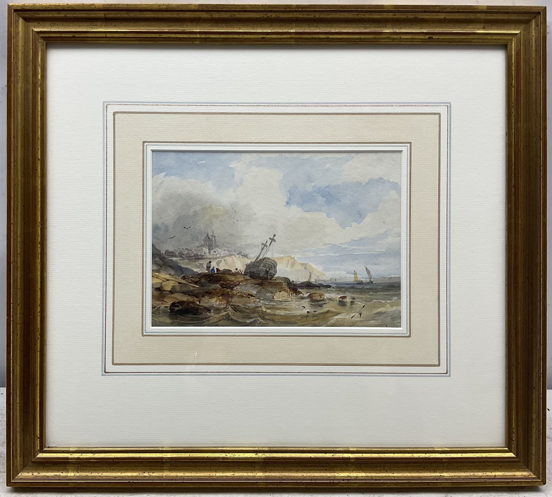 Attrib. Theodore Henry Adolphus Fielding (British 1781-1851): Continental Coastal Landscape, watercolour unsigned 14cm x 20cm 
Provenance: private local collection, purchased Tennants Auctioneers 20th November 2008 Lot 840