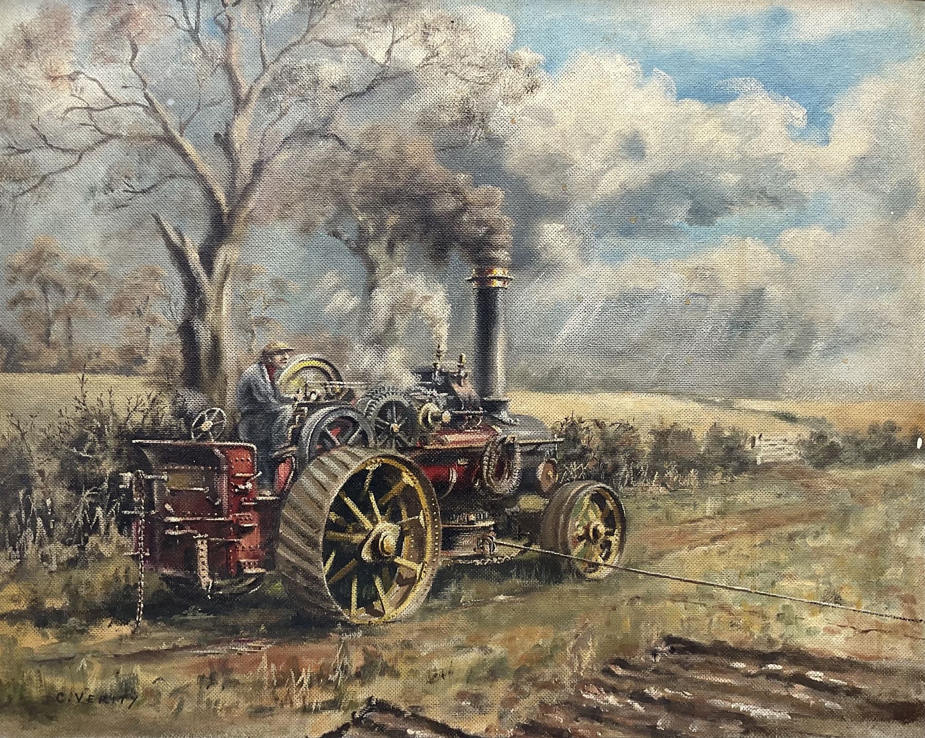 Colin Verity (British 1924-2011): The Traction Engine, oil on board signed 60cm x 75cm