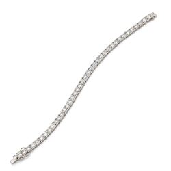 18ct white gold diamond bracelet, set with thirty-eight round brilliant cut diamonds, stamped 750, total diamond weight approx 11.45 carat