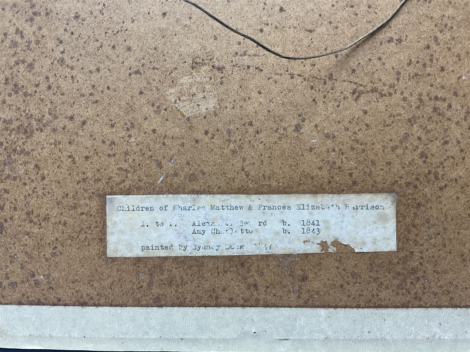 Sydney Buck (British fl.1839-1850): Children of Charles Matthew & Frances Elizabeth Harrison, pair watercolours signed and dated 1842 & 1847, 25cm x 26cm (2) (one unframed)