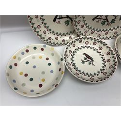 Emma Bridgewater ceramics, to include Christmas Joy Robin pattern meat platter, serving plate, bowl and two mugs, Anenome pattern jug, dinner plate, mug and three bowls, polka dot pasta bowl and two Wallflower pattern pasta bowls, largest D33.5cm