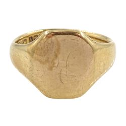 9ct gold signet ring, Birmingham 1948