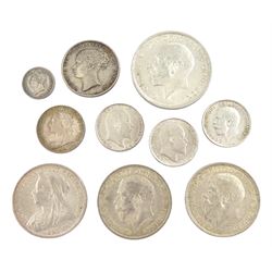 Great British pre 1920 silver coins incl