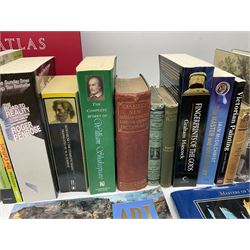 Collection of books, to include art reference books, Miller's Collecting furniture guide, The complete works of william Shakespeare etc in three boxes 