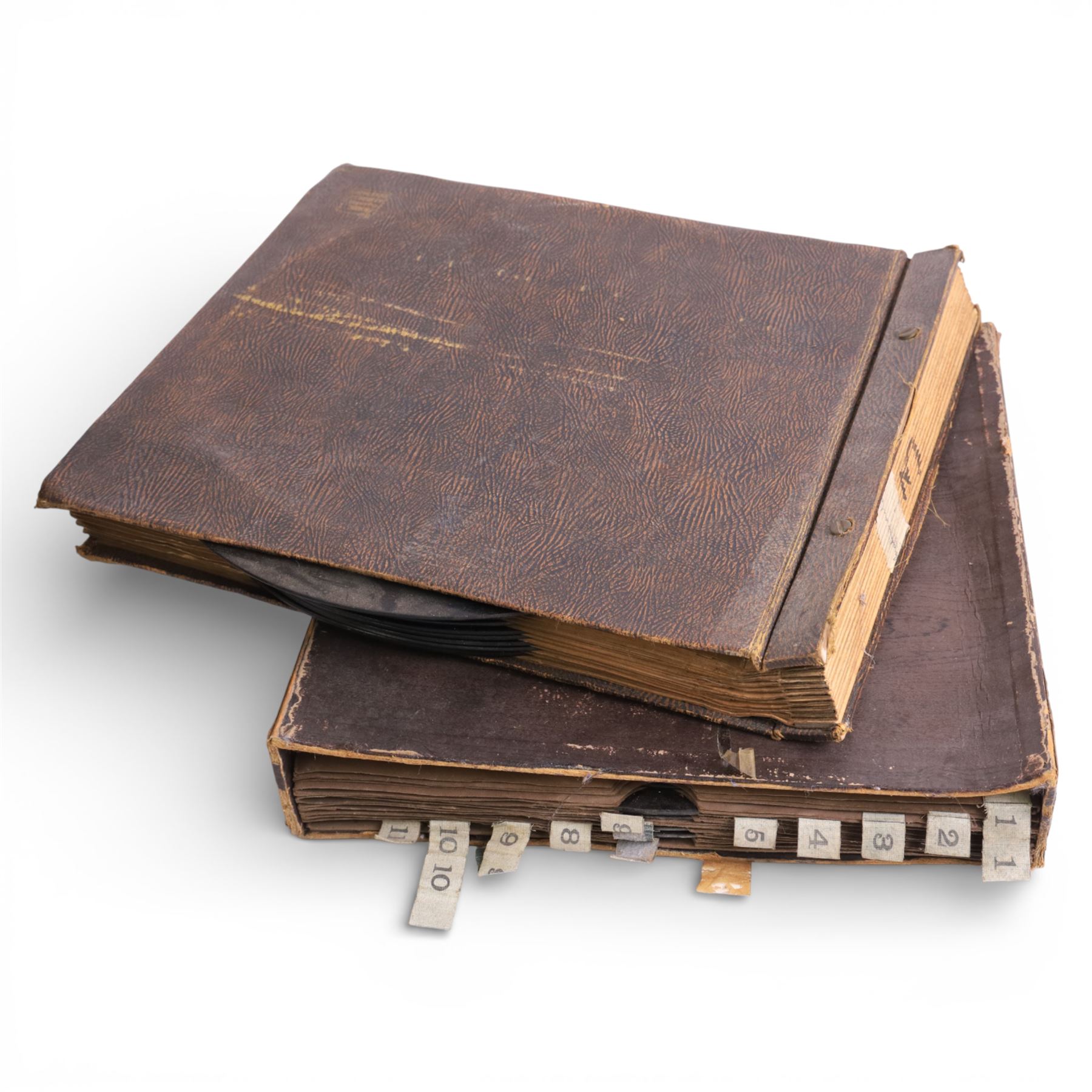 Masters Voice cased record player, together with a collection of records 