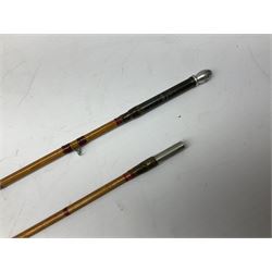 Hardy 'The Sir Edward Grey' two piece split can fishing rod, with cork handle and brass fittings marked Hardys, with a Hardy cover