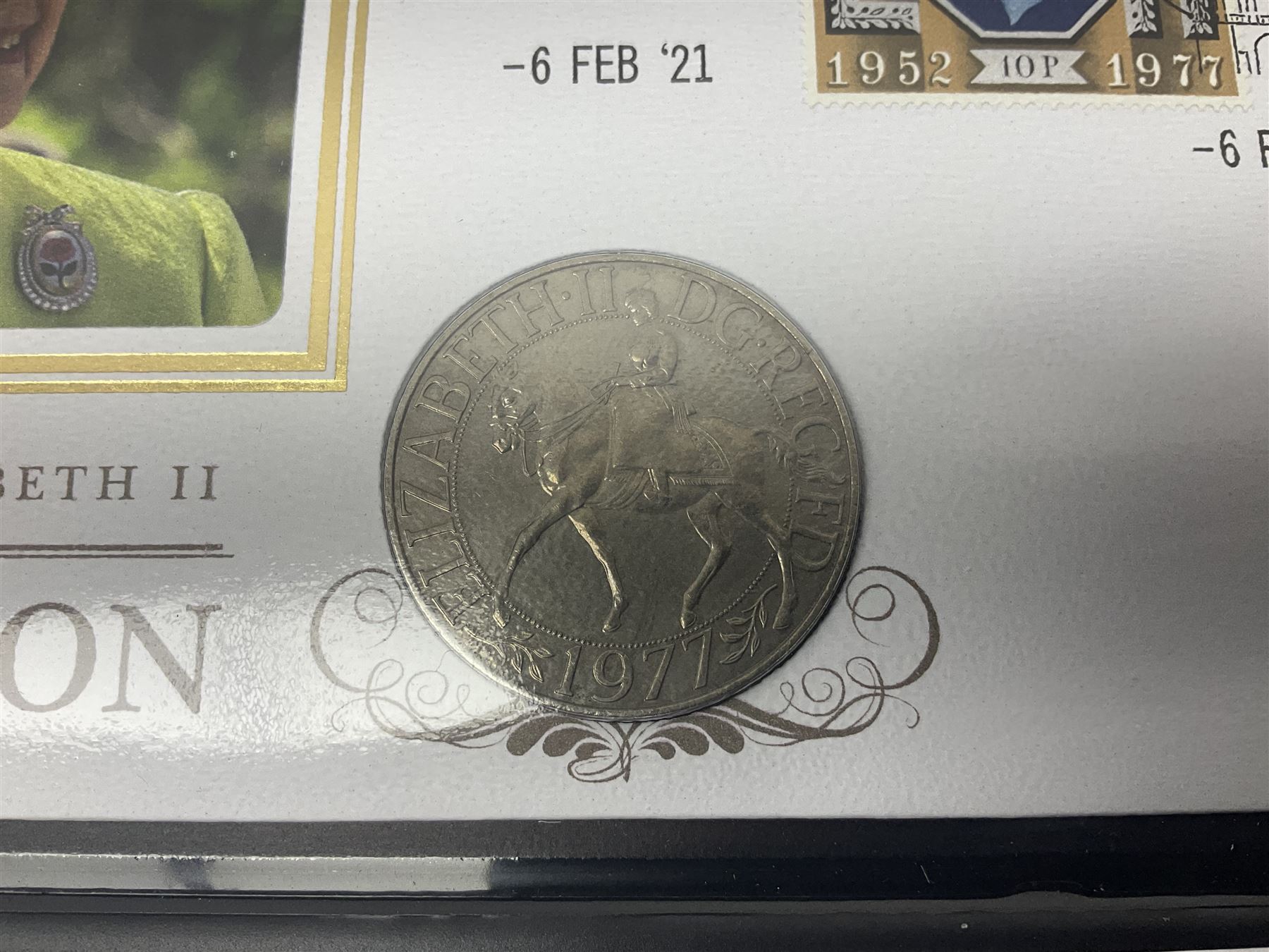 Commemorative coins and covers, including '80th Anniversary of the Battle of Britain' coin cover with Solomon Islands 2020 half dollar, 'Royal National Lifeboat Institution' coin cover with Alderney 2021 five pounds, 'Queen Elizabeth II's 95th Birthday' coin cover with Solomon Islands 2021 half dollar, other similar coin covers all in Harrington and Byrne folders, The Royal Mail 'HM The Queen's 95th Birthday' coin cover with 2021 five pounds and Queen Elizabeth II Isle of Man 2020 'Peter Pan' fifty pence coin collection in card folder